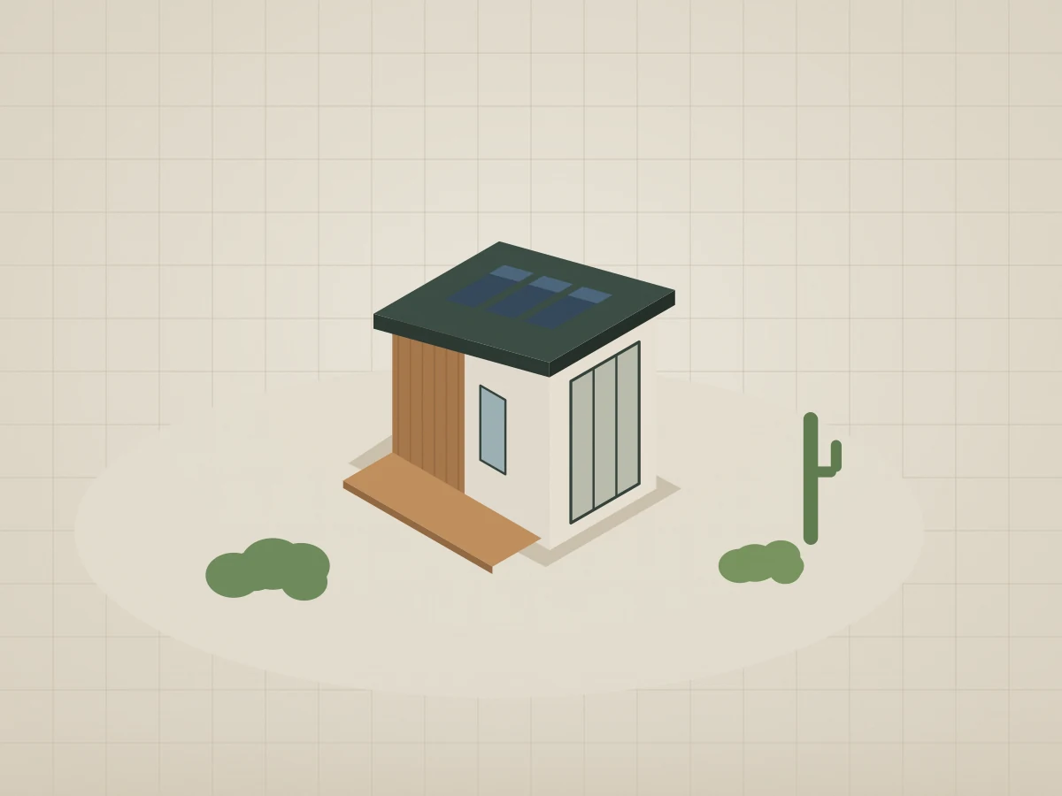 Axonometric drawing of the studio casita.